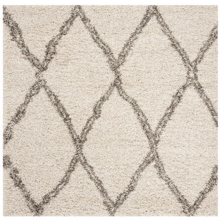 Safavieh Hudson Shag 300 Power Loomed Square Area RugIvory & Grey 5 x 5 ft. SGH329A-5SQ